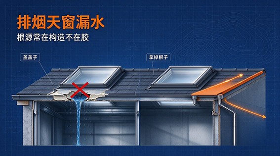 排烟天窗漏水，根源常在构造不在胶